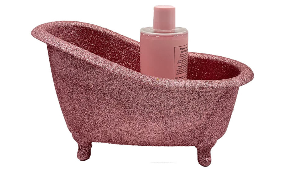 Розовая блестящая пластиковая мини-ванна
