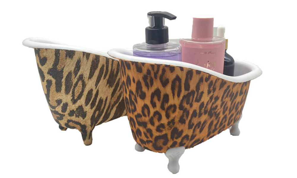 Пластиковый мини-контейнер для ванны с леопардовым принтом